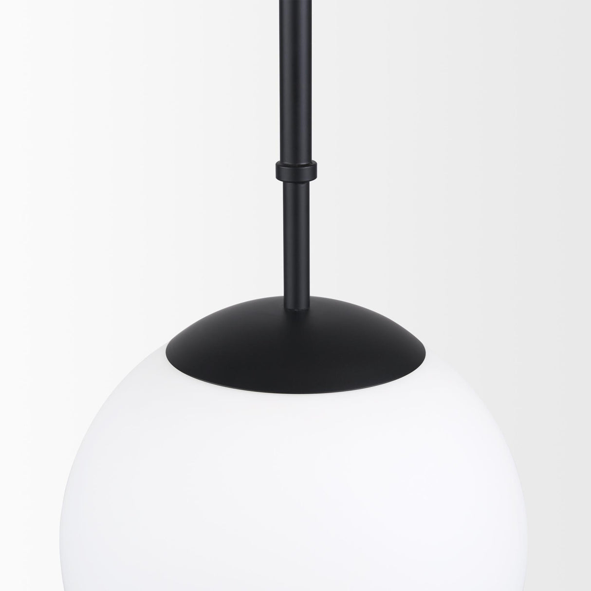 Mercana Edie Matte Black Metal w/ Frosted Glass Globe 1-Light Pendant