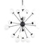 Mercana Barbara Matte Black Metal w/ Frosted Glass Globes 18-Light Chandelier