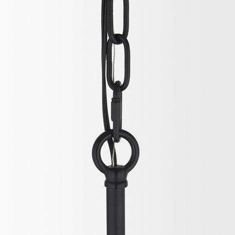 Mercana Barbara Matte Black Metal w/ Frosted Glass Globes 18-Light Chandelier