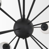 Mercana Barbara Matte Black Metal w/ Frosted Glass Globes 18-Light Chandelier