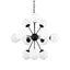 Mercana Barbara Matte Black Metal w/ Frosted Glass Globes 11-Light Chandelier
