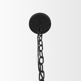 Mercana Barbara Matte Black Metal w/ Frosted Glass Globes 11-Light Chandelier
