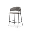 Mercana Carolyn Counter Stool w/ Gray Fabric & Matte Black Metal