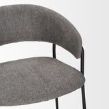 Mercana Carolyn Counter Stool w/ Gray Fabric & Matte Black Metal