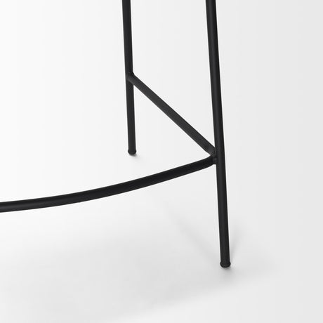 Mercana Carolyn Counter Stool w/ Gray Fabric & Matte Black Metal