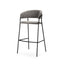 Mercana Carolyn Bar Stool w/ Gray Fabric & Matte Black Metal