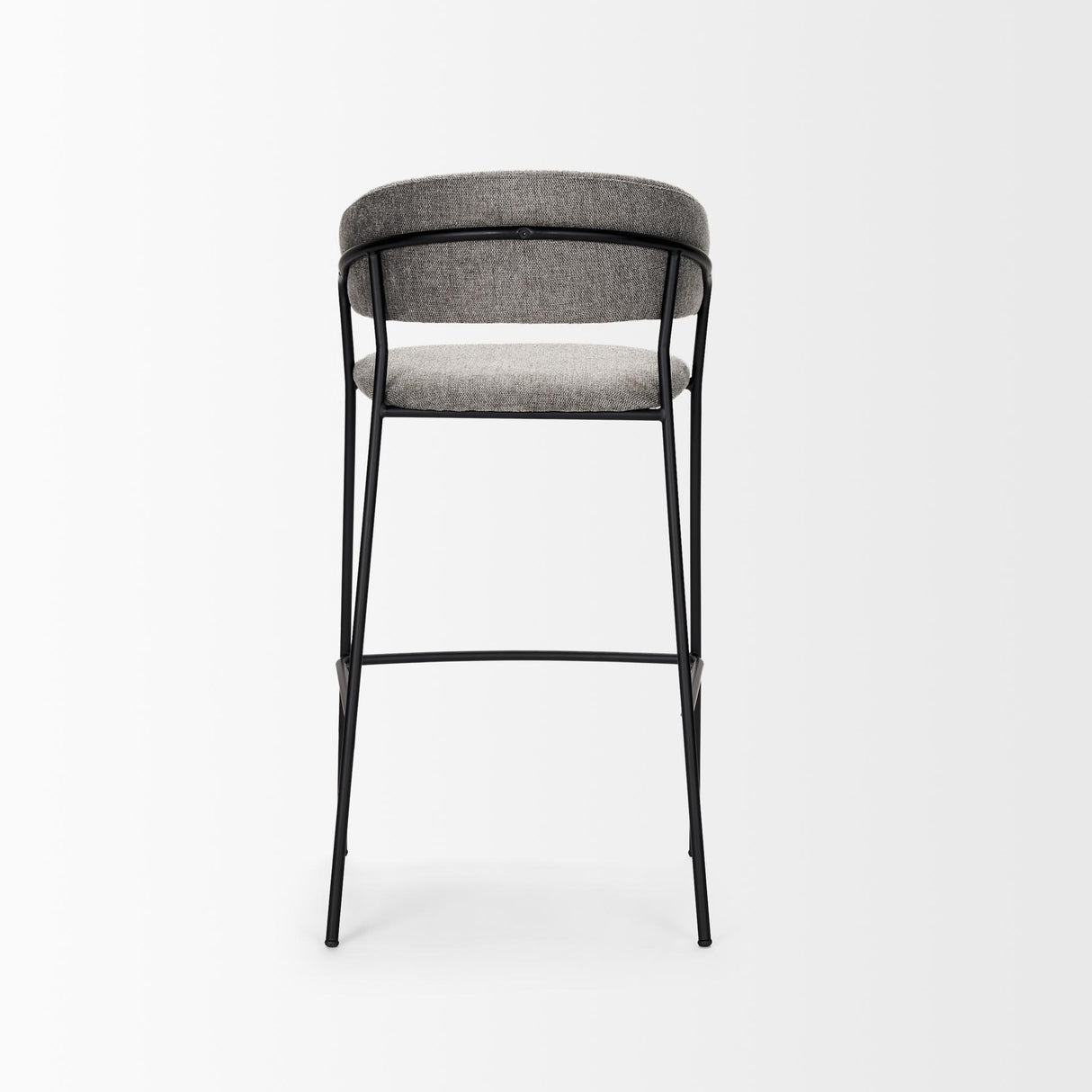 Mercana Carolyn Bar Stool w/ Gray Fabric & Matte Black Metal