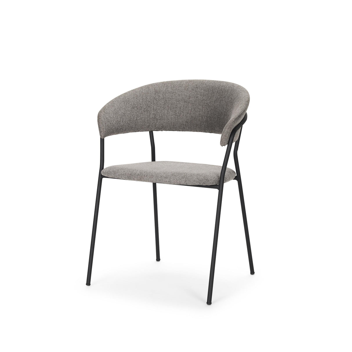 Mercana Carolyn Dining Chair w/ Gray Fabric & Matte Black Metal