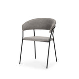 Mercana Carolyn Dining Chair w/ Gray Fabric & Matte Black Metal
