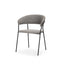 Mercana Carolyn Dining Chair w/ Gray Fabric & Matte Black Metal