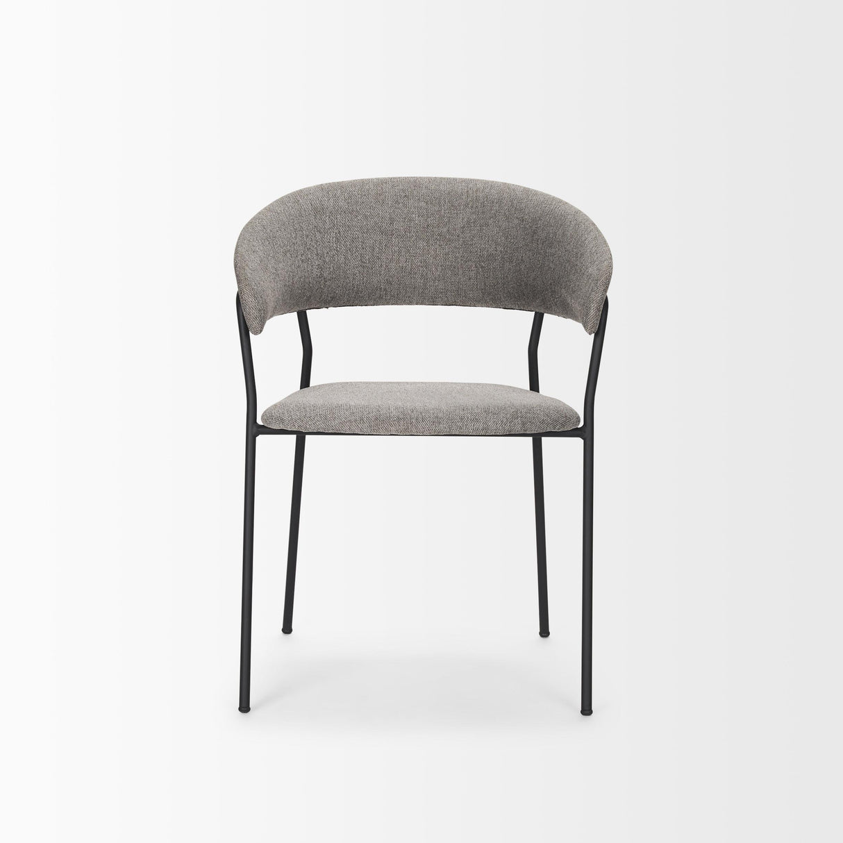 Mercana Carolyn Dining Chair w/ Gray Fabric & Matte Black Metal