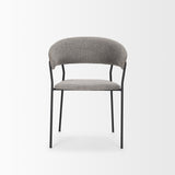 Mercana Carolyn Dining Chair w/ Gray Fabric & Matte Black Metal