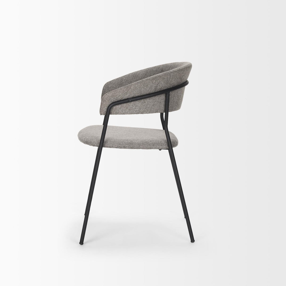 Mercana Carolyn Dining Chair w/ Gray Fabric & Matte Black Metal