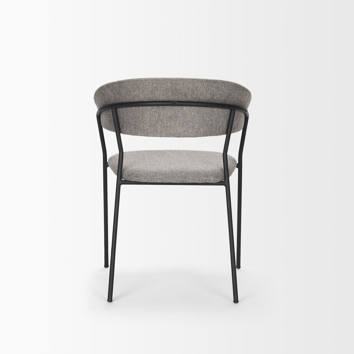 Mercana Carolyn Dining Chair w/ Gray Fabric & Matte Black Metal