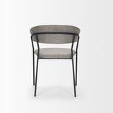 Mercana Carolyn Dining Chair w/ Gray Fabric & Matte Black Metal