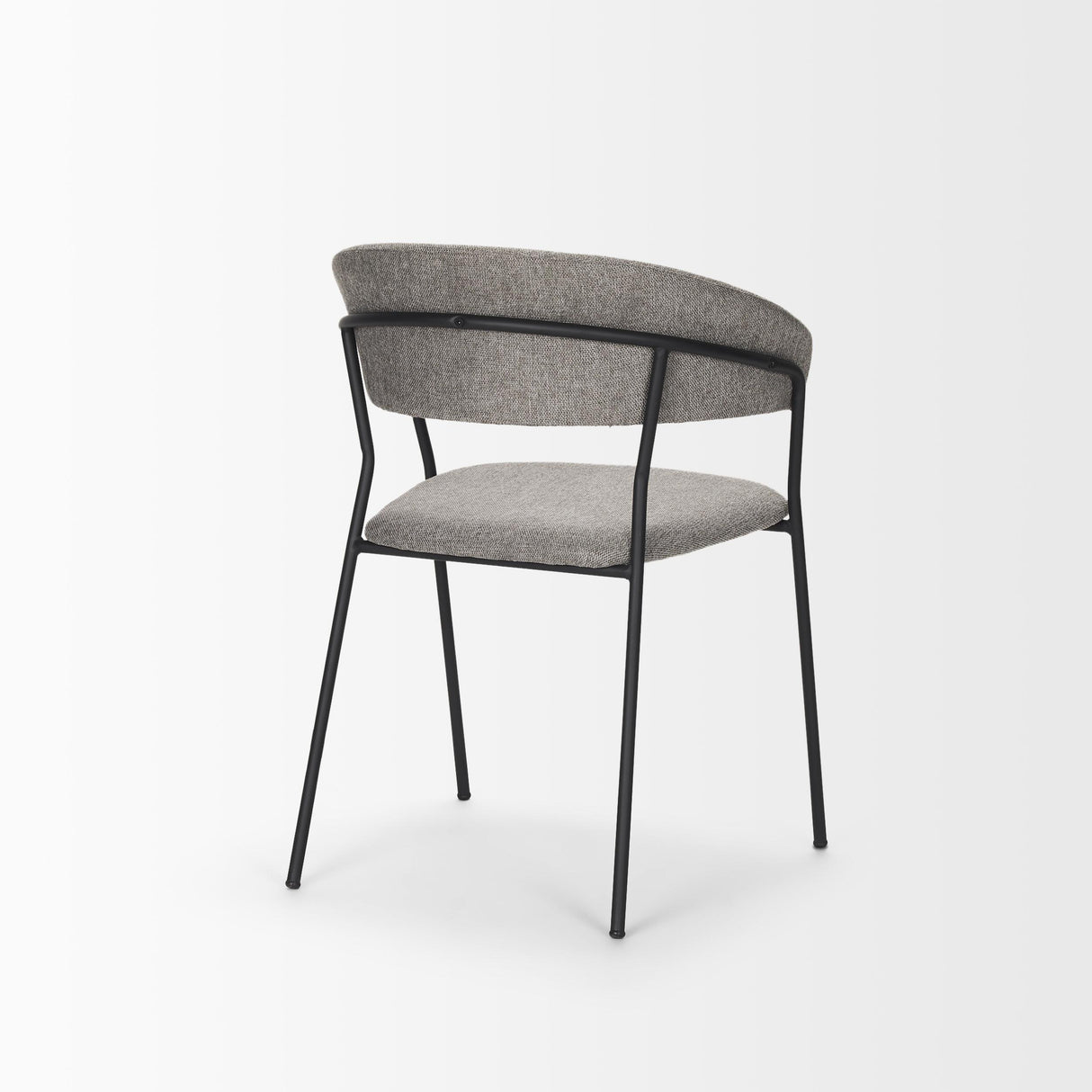 Mercana Carolyn Dining Chair w/ Gray Fabric & Matte Black Metal