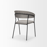 Mercana Carolyn Dining Chair w/ Gray Fabric & Matte Black Metal
