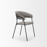 Mercana Carolyn Dining Chair w/ Gray Fabric & Matte Black Metal