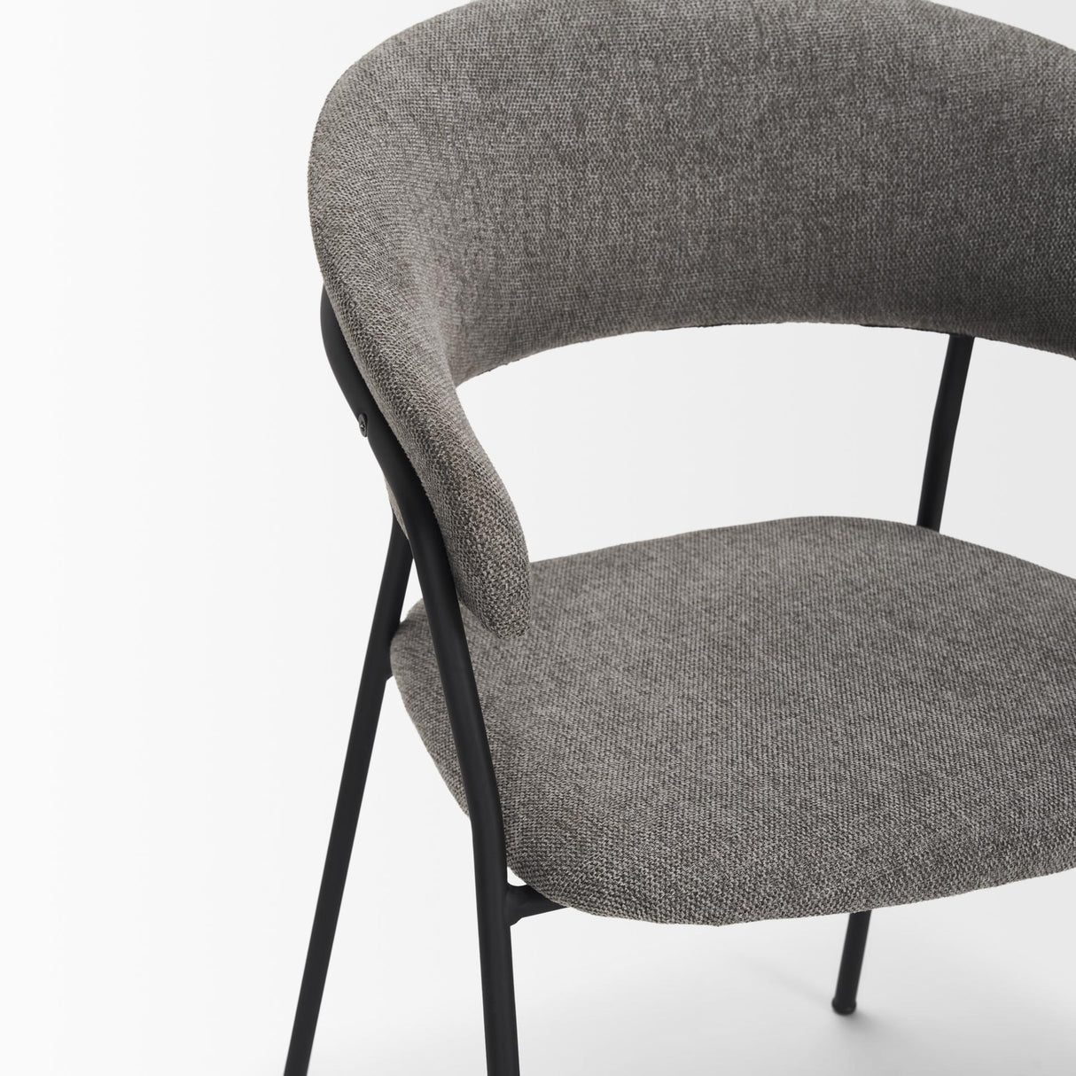Mercana Carolyn Dining Chair w/ Gray Fabric & Matte Black Metal