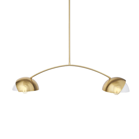 Mercana Cybill Brushed Brass w/ White Metal Shades 2-Light Chandelier