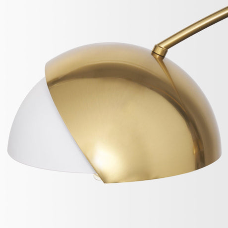 Mercana Cybill Brushed Brass w/ White Metal Shades 2-Light Chandelier