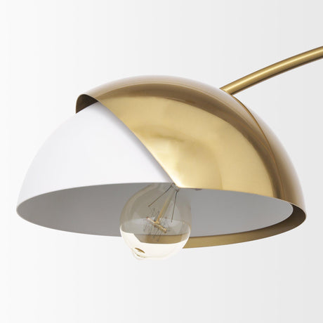 Mercana Cybill Brushed Brass w/ White Metal Shades 2-Light Chandelier