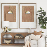 Mercana Cybill Brushed Brass w/ White Metal Shades 2-Light Chandelier