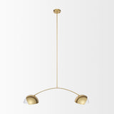 Mercana Cybill Brushed Brass w/ White Metal Shades 2-Light Chandelier