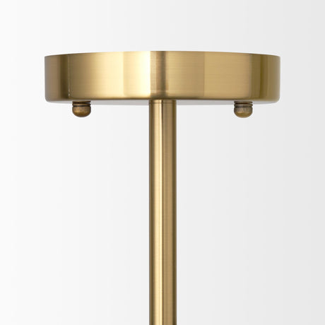 Mercana Cybill Brushed Brass w/ White Metal Shades 2-Light Chandelier