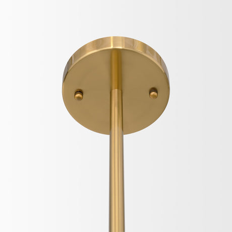 Mercana Cybill Brushed Brass w/ White Metal Shades 2-Light Chandelier