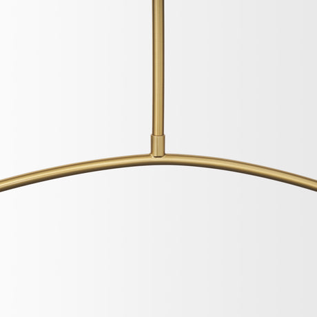 Mercana Cybill Brushed Brass w/ White Metal Shades 2-Light Chandelier