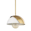 Mercana Cybill Brushed Brass w/ White Metal Shade 1-Light Wall Pendant