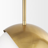 Mercana Cybill Brushed Brass w/ White Metal Shade 1-Light Wall Pendant