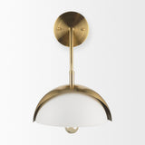 Mercana Cybill Brushed Brass w/ White Metal Shade 1-Light Wall Sconce
