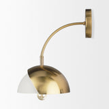 Mercana Cybill Brushed Brass w/ White Metal Shade 1-Light Wall Sconce