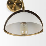 Mercana Cybill Brushed Brass w/ White Metal Shade 1-Light Wall Sconce