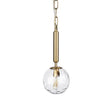Mercana Britton Gold Metal w/ Clear Glass Globe 1-Light Pendant Light