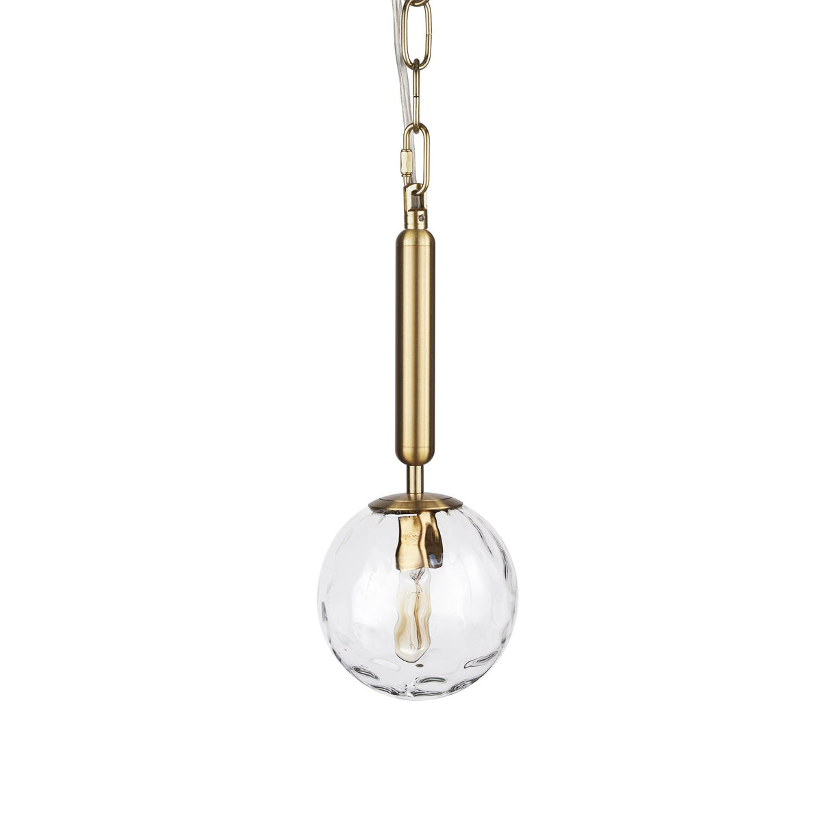 Mercana Britton Gold Metal w/ Clear Glass Globe 1-Light Pendant Light