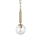 Mercana Britton Gold Metal w/ Clear Glass Globe 1-Light Pendant Light