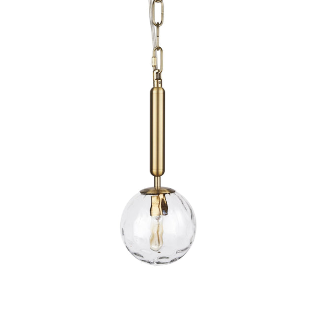 Mercana Britton Gold Metal w/ Clear Glass Globe 1-Light Pendant Light