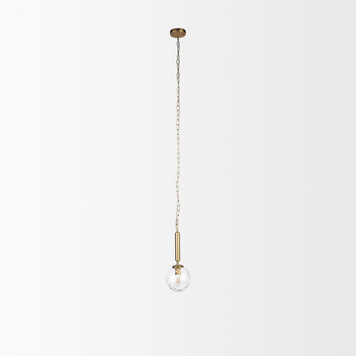 Mercana Britton Gold Metal w/ Clear Glass Globe 1-Light Pendant Light