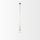 Mercana Britton Gold Metal w/ Clear Glass Globe 1-Light Pendant Light