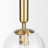 Mercana Britton Gold Metal w/ Clear Glass Globe 1-Light Pendant Light