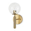 Mercana Britton Gold Metal w/ Clear Glass Globe 1-Light Wall Sconce