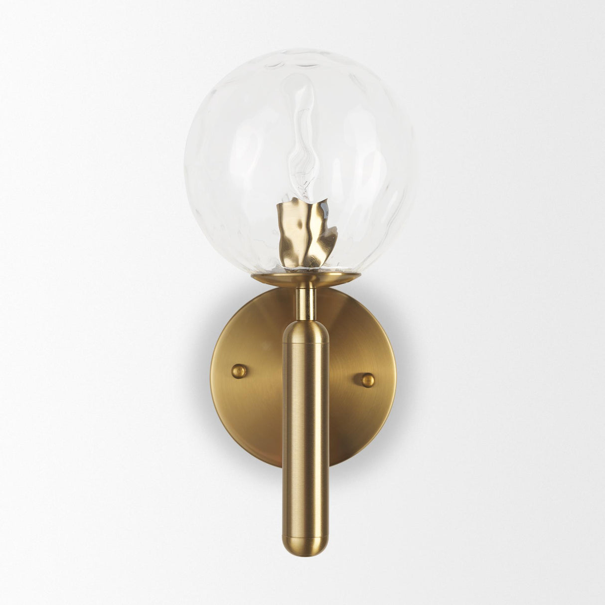 Mercana Britton Gold Metal w/ Clear Glass Globe 1-Light Wall Sconce
