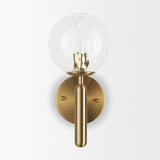 Mercana Britton Gold Metal w/ Clear Glass Globe 1-Light Wall Sconce