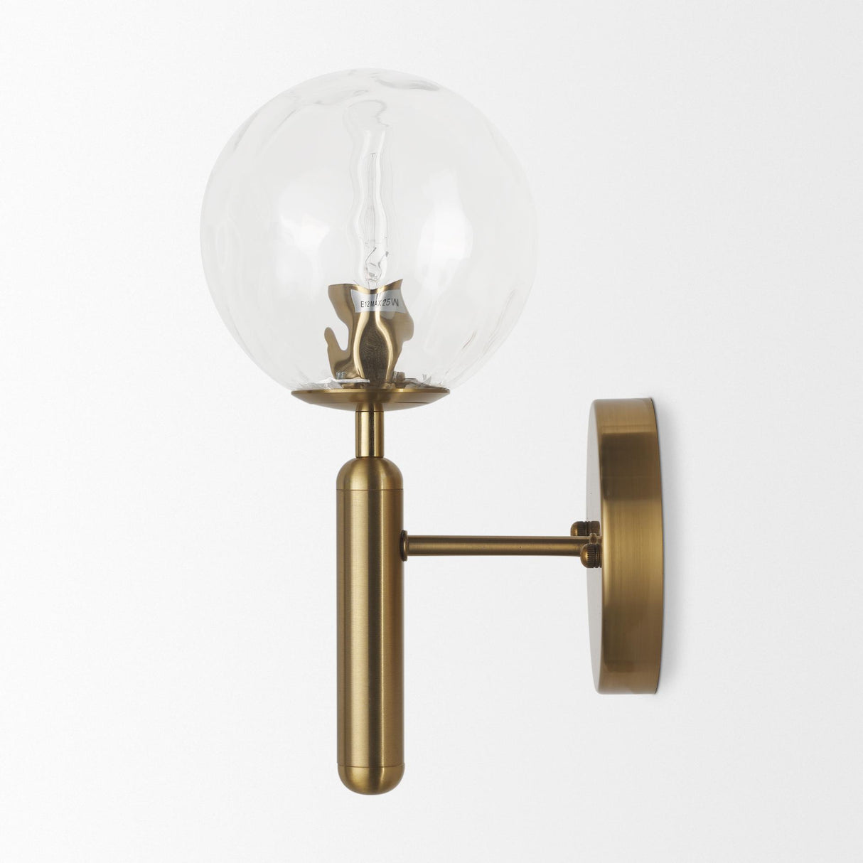 Mercana Britton Gold Metal w/ Clear Glass Globe 1-Light Wall Sconce