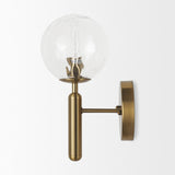 Mercana Britton Gold Metal w/ Clear Glass Globe 1-Light Wall Sconce