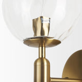 Mercana Britton Gold Metal w/ Clear Glass Globe 1-Light Wall Sconce