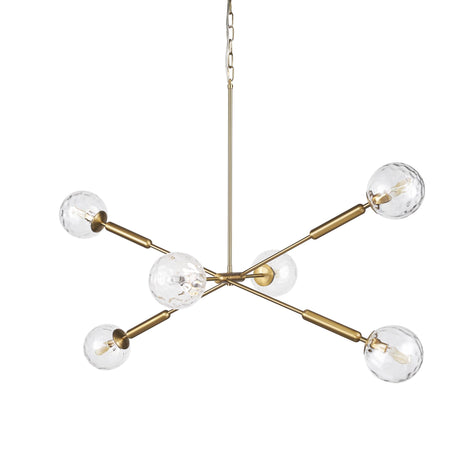 Mercana Britton Gold Metal w/ Clear Glass Globes 6-Light Chandelier